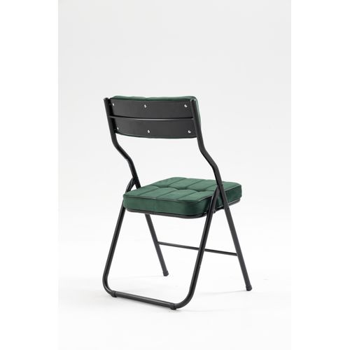 Chaises Pliantes Métal Et Tissu 2 Pièces Avec Coussin, Pliables Et Portables,  Vert