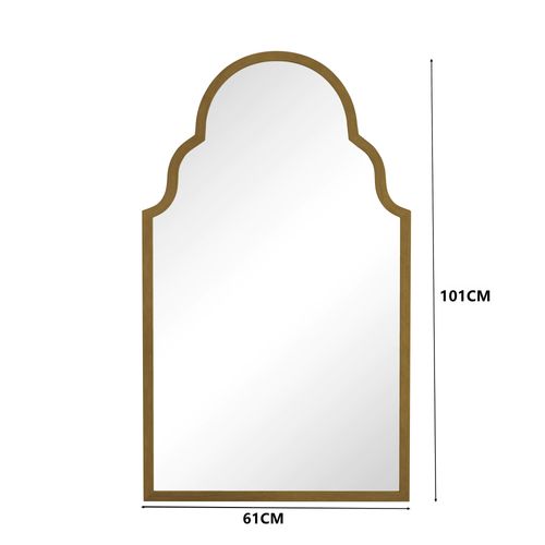 Miroir Rectangulaire, Cadre Métal, Miroir Pour Mur, 61x101cm En Bronze