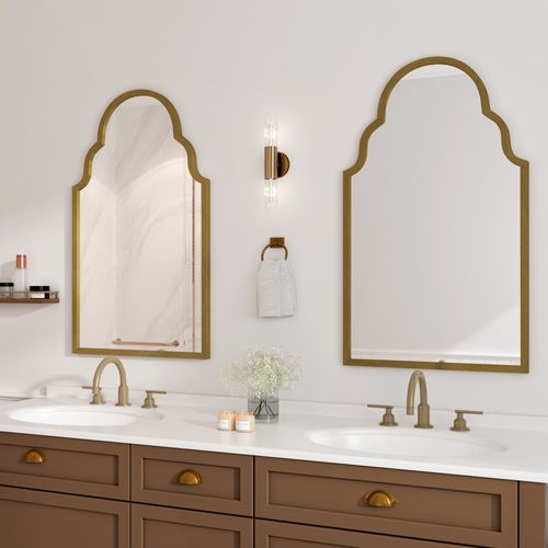 Miroir Rectangulaire, Cadre Métal, Miroir Pour Mur, 61x101cm En Bronze