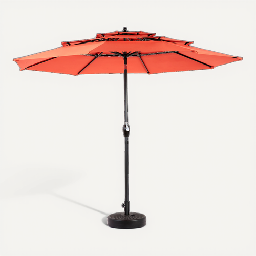 Parasol Double Face Rectangulaire 4,5 m Avec Manivelle Pour Extérieur ,orange