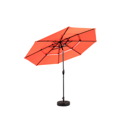 Parasol Double Face Rectangulaire 4,5 m Avec Manivelle Pour Extérieur ,orange