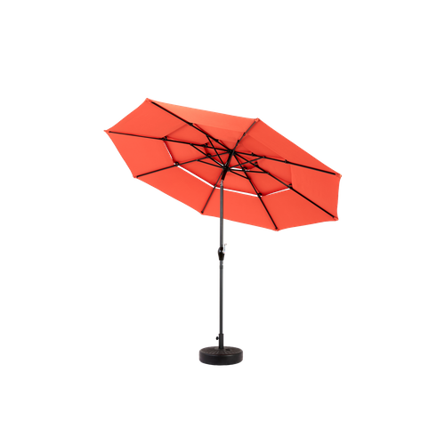 Parasol Double Face Rectangulaire 4,5 m Avec Manivelle Pour Extérieur ,orange