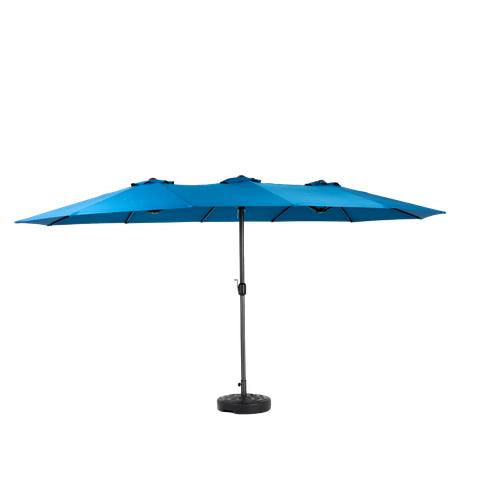 Parasol Double Face Rectangulaire 4,5 m Avec Manivelle Pour Extérieur ,bleu Foncé