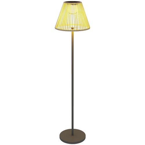 Lampe Solaire En Rattan Avec Capteur De Lumière 25 LEDs étanche Ip44 Pour Jardin Balcon D.33x135 Cm