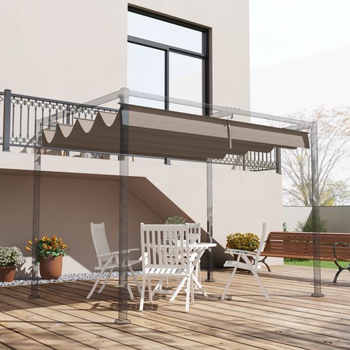 Couverture Rétractable En Toile Pour Pergola 2,85 X 2 M, Imperméable, Uv 30+, Hiver
