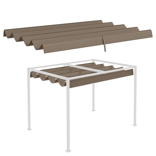 Couverture Rétractable En Toile Pour Pergola 2,85 X 2 M, Imperméable, Uv 30+, Hiver