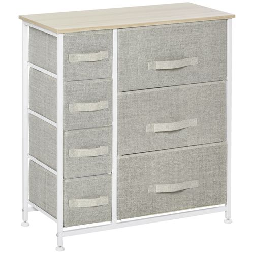 Meuble De Rangement D'appoint En Tissu Non Tissé Pliable, Gain De Place, Gris, 63,5x30x71cm