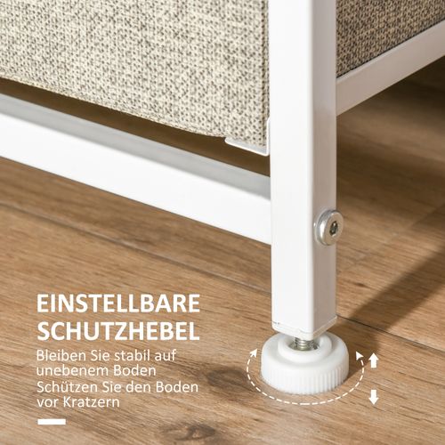 Meuble De Rangement D'appoint En Tissu Non Tissé Pliable, Gain De Place, Gris, 63,5x30x71cm