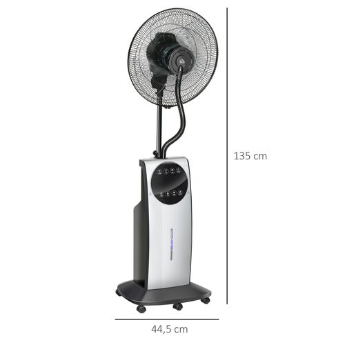 Ventilateur Sur Pied 90w Avec Brumisateur, 3 Modes, Réservoir 31l, Télécommande, Noir