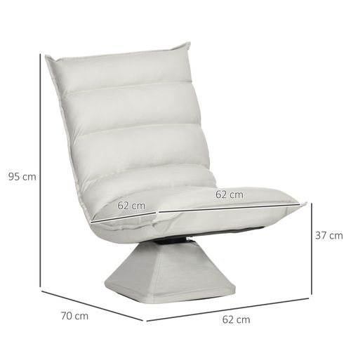 Fauteuil De Méditation En Tissu Avec Dossier Réglable Et Rotatif, Gris Clair