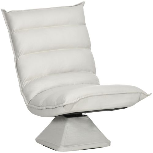 Fauteuil De Méditation En Tissu Avec Dossier Réglable Et Rotatif, Gris Clair
