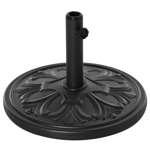 Support Parasol D.48x34 Cm En Plastique Et Ciment, Pour D.35/38/48 Mm, Antique Noir