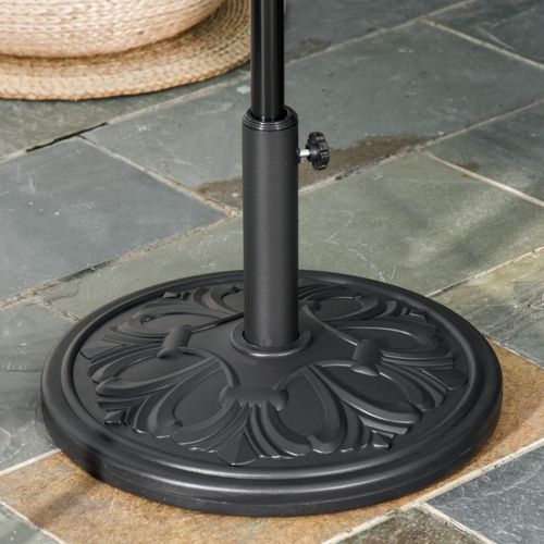 Support Parasol D.48x34 Cm En Plastique Et Ciment, Pour D.35/38/48 Mm, Antique Noir