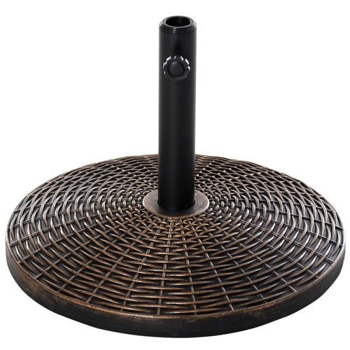 Support Parasol 25 Kg En Hdpe Effet Rotin D.53x40 Cm, Pour D.35/38/48 Mm, Bronze Antique