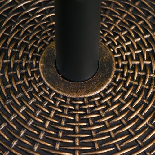 Support Parasol 25 Kg En Hdpe Effet Rotin D.53x40 Cm, Pour D.35/38/48 Mm, Bronze Antique