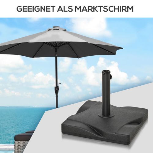 Support Parasol 20 Kg En Ciment 41,5x41,5 Cm, Pour D.30-38 Mm, Stable, Pour Terrasse