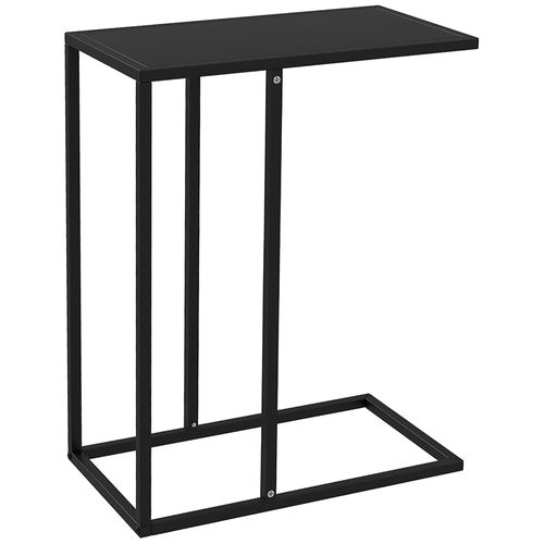 Table Noire En C, Cadre Acier, Table D’appoint/lit/bureau, Compacte Et Pratique