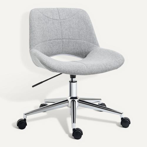 Chaise De Bureau Sans Accoudoirs, Pivotante Et Réglable, Stable, Gris Clair