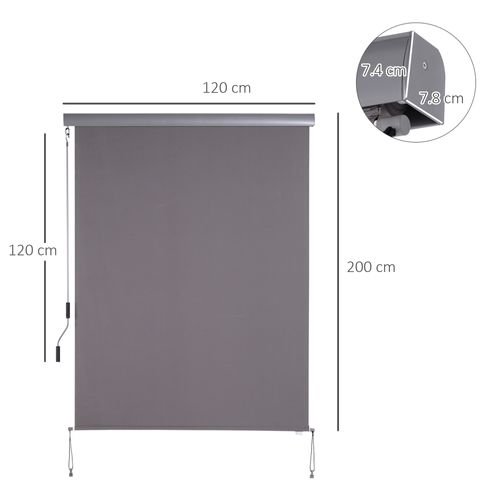 Store-brise Vertical En Polyester 120 X 200 Cm, Protection Contre Le Vent, Gris