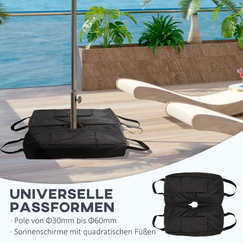 Support Parasol Sacs De Lestage 2 Pièces Jusqu’à 50 kg Avec Pelle ,noir