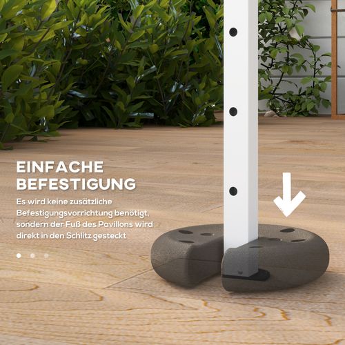 Set De 4 Poids Pour Pavillon, 2,2 Kg, Pour Fixation Stable De Tentes Et Pavillons, ,noir