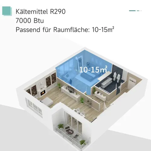 Climatiseur Mobile 3-en-1 21 Kw Avec Minuterie 24h Et 2 Vitesses, Refroidissement, Déshumidification