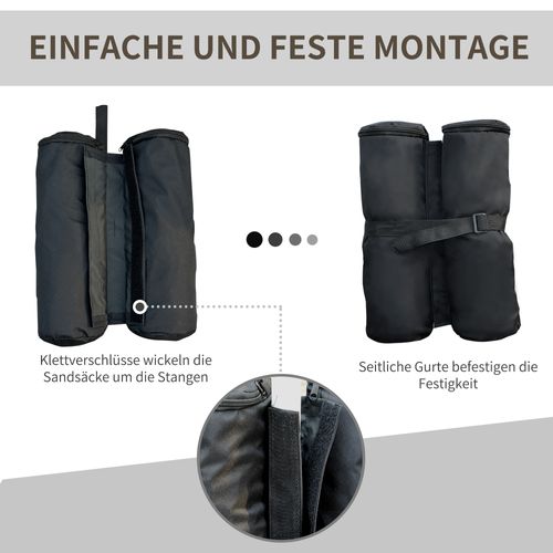 Lot De 4 Pieds De Pavillon, Robustes Et Noirs, Pour Une Stabilité Maximale De La Tente, ,noir