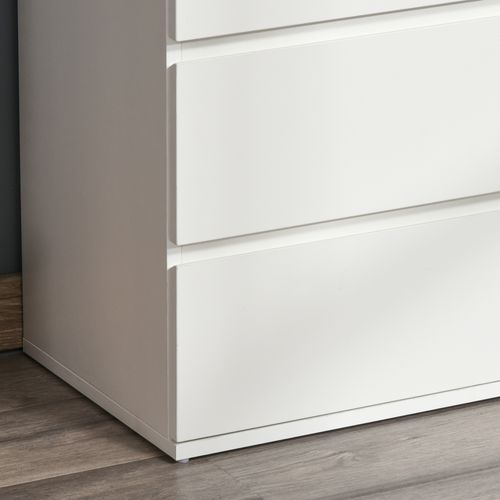 Commode En Bois Avec 4 Tiroirs, Meuble De Bureau Stable, Blanc, 55 X 33 X 80 Cm