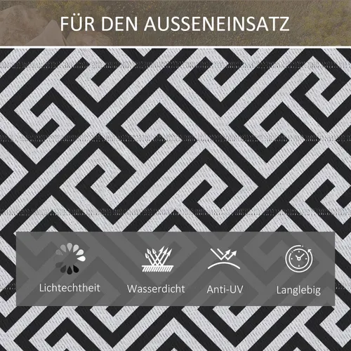 Tapis D'extérieur En Plastique 121x182cm Résistant à L'eau Réversible Pour Terrasse Et Jardin