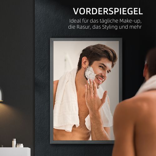 Armoire Miroir 3 Niveaux, Armoire Murale Pour Salle De Bain Et Chambre 40x12x60 Cm, Noir