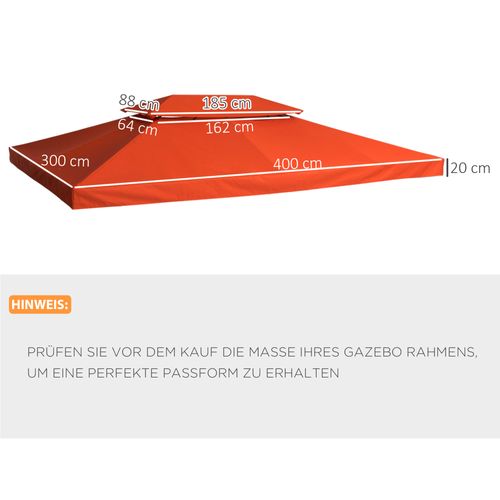 Toit De Remplacement Pour Pavillon 3x4m, En Polyester, Pour Tente De Jardin Et De Fête