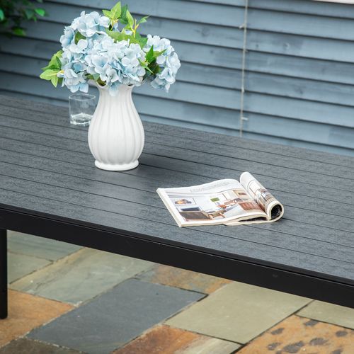 Table De Jardin 120x70 Cm En Aluminium Et Polywood Pour Terrasse Moderne，noir