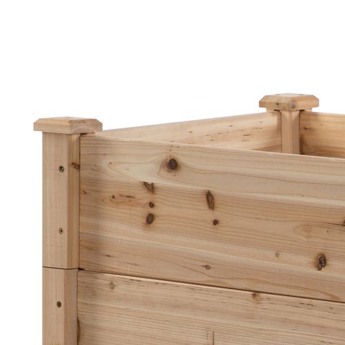 Jardinière Vertical En Bois Naturel De Sapin 3 Étages Pour Balcon Et Jardin 124x124x56 Cm