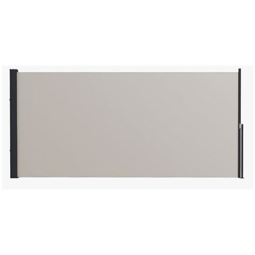 Parasol Rétractable 300 X 140 Cm En Métal Et Polyester Protection Anti-uv Et écran De Vent,gris