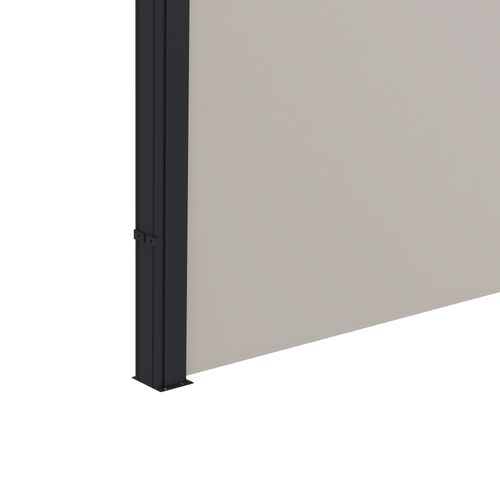 Parasol Rétractable 300 X 140 Cm En Métal Et Polyester Protection Anti-uv Et écran De Vent,gris