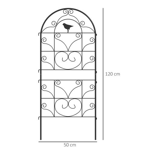 Tuteur Métal Plantes Grimpantes 140cm Imitation Rouille - Treillis Pour Roses Lierre - Décoration Jardin