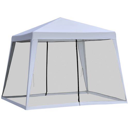 Pavillon 3x3m, Tente De Fête Avec Moustiquaire, Métal Et Polyester, ,gris