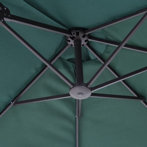 Parasol Balcon Polyester Abs 460×270×241 cm D.2,7 m Avec Pied En Croix ,vert Foncé