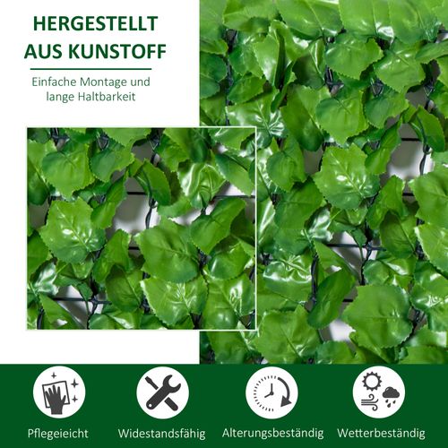 Haie De Protection Artificielle 300x100cm En Plastique Uv Résistant Et Facile D'entretien,vert Clair