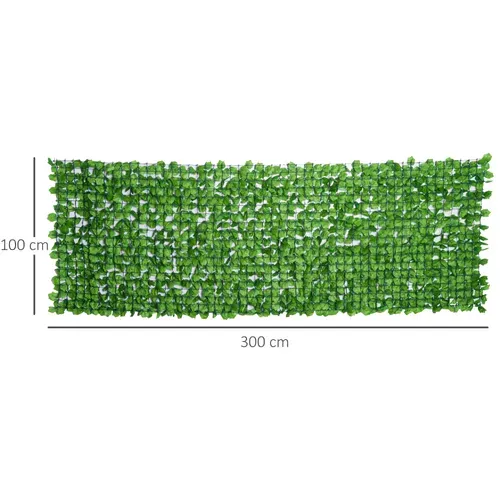 Haie De Protection Artificielle 300x100cm En Plastique Uv Résistant Et Facile D'entretien,vert Clair