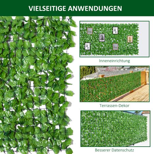 Haie De Protection Artificielle 300x100cm En Plastique Uv Résistant Et Facile D'entretien,vert Clair