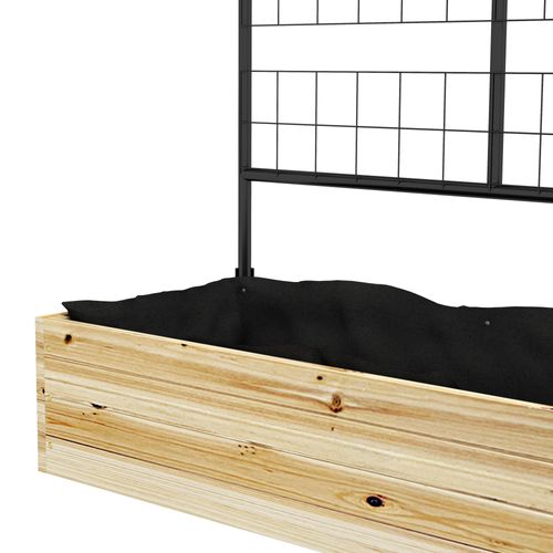 Bac Potager Avec Treillis En Bois Naturel 80x38x145 Cm, ,naturel