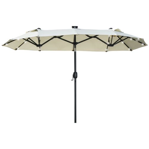Parasol Double LED, 295x219 Cm, Inclinable, Jardin Pour Terrasse Et Piscine, Polyester Et Acier