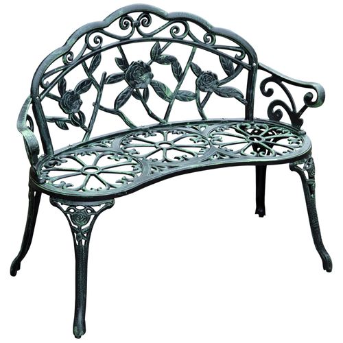 Banc De Jardin En Métal 2 Places, Mobilier D'extérieur, Noir