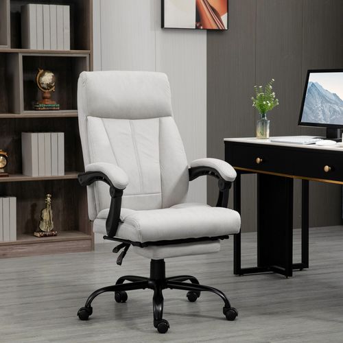 Fauteuil De Direction, Massage, Repose-pieds Réglable, Ergonomique, Gris Clair