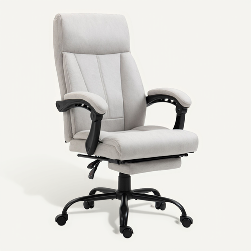 Fauteuil De Direction, Massage, Repose-pieds Réglable, Ergonomique, Gris Clair