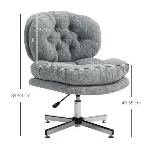 Chaise En Tissu Effet Lin, Ergonomique, Bascule, Rembourrée, Réglable, Grise