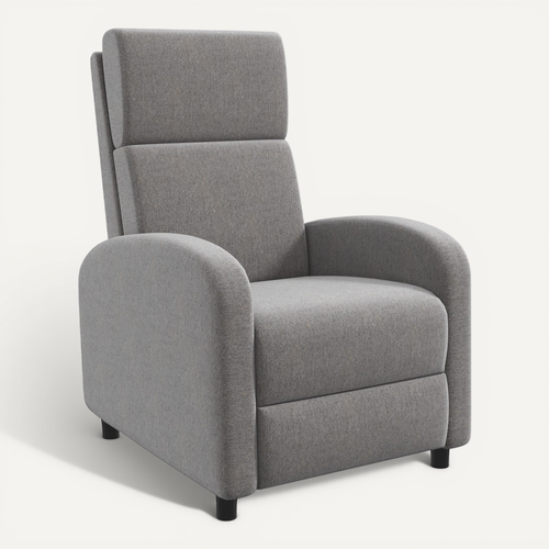 Fauteuil Relax En Tissu Effet Lin, Repose-pieds, Rembourré, Jusqu’à 120 Kg, Salon