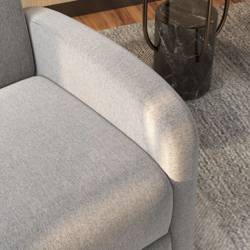 Fauteuil Relax En Tissu Effet Lin, Repose-pieds, Rembourré, Jusqu’à 120 Kg, Salon