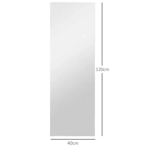 Miroir Debout 40 X 120 Cm En Verre Avec LED, Miroir Mural Avec Commande Tactile, Sans Cadre